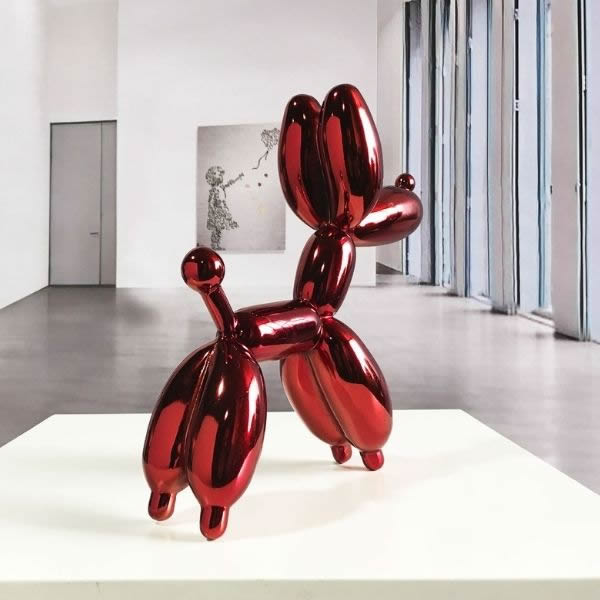 Arte: Red dog balloon di Jeff Koons del 1994-2000.