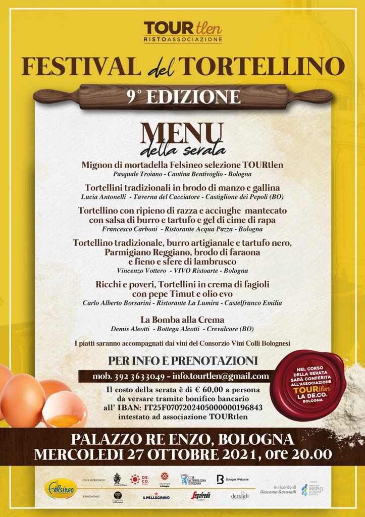 Il menù del festival del Tortellino 2021