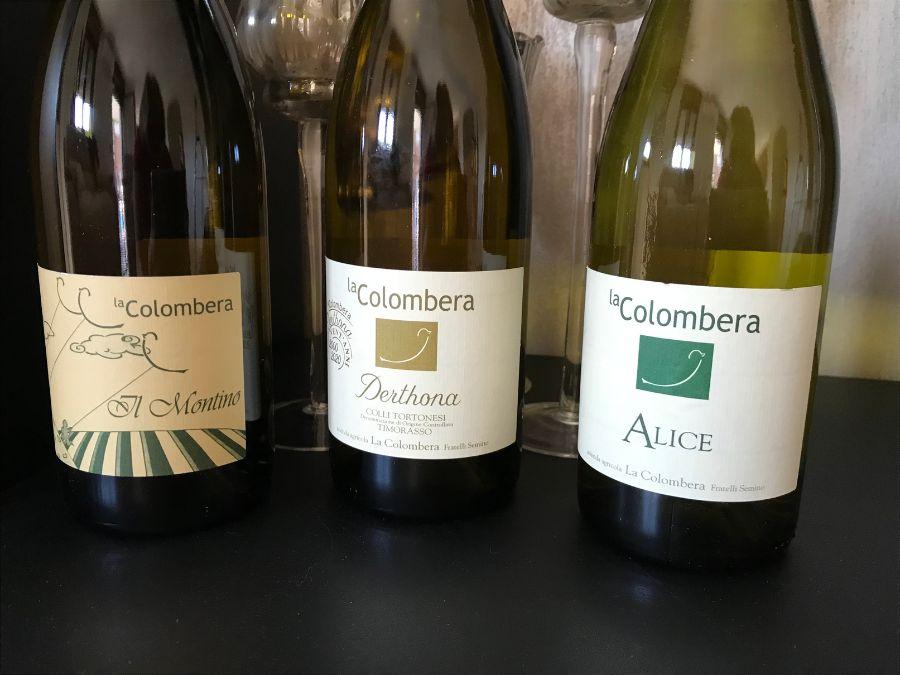 Bottiglie di vino dell'azienda La Colombera sui Colli Tortonesi