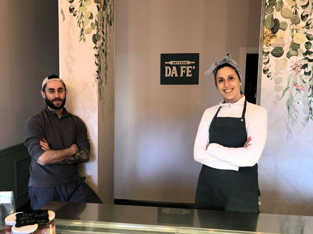 Federica e Daniele i proprietari del Pastificio Artigianale Bottega da Fe' a Roma